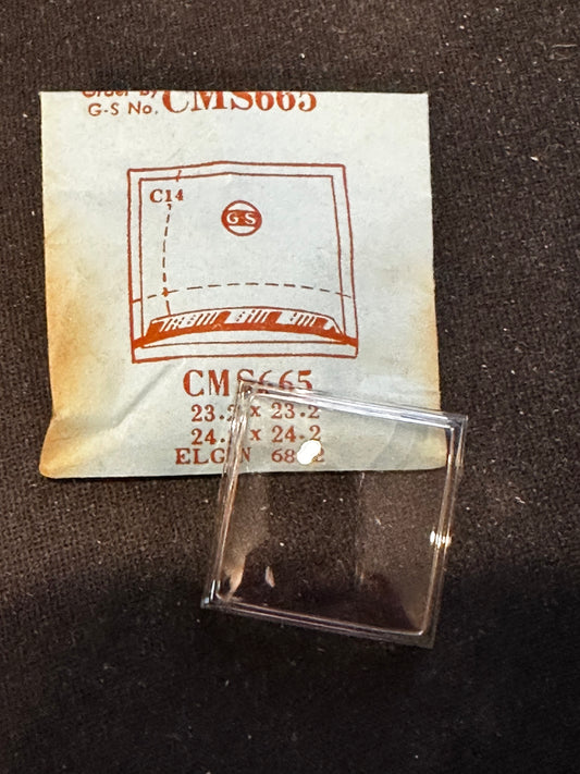 GS Fancy Crystal CMS655 for ELGIN case # 6822 - 23.2 x 23.2 mm - New