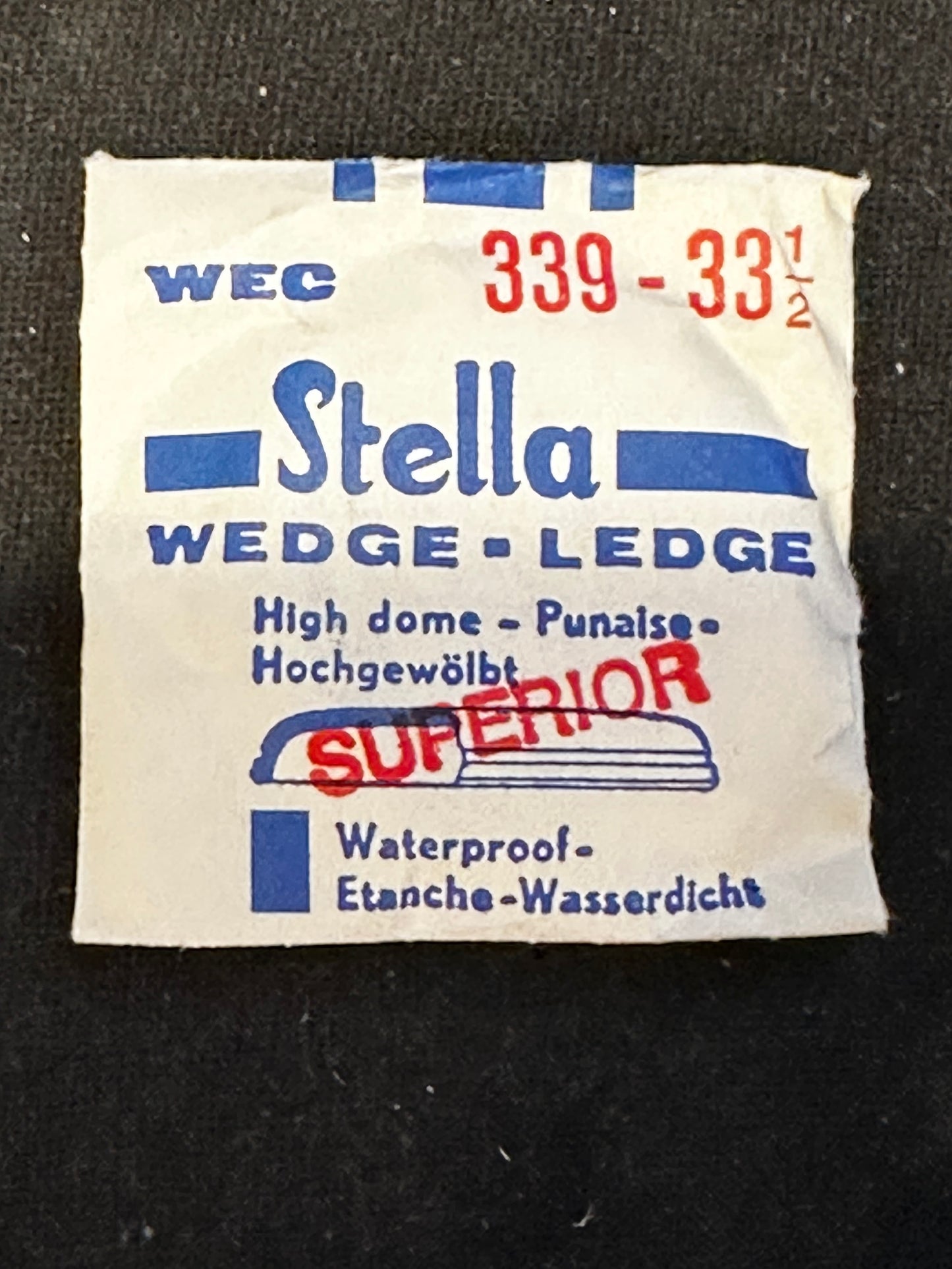 Stella WEC Superior Wedge-Ledge High Dome Wrist Watch Crystal sizes 18 thru 35