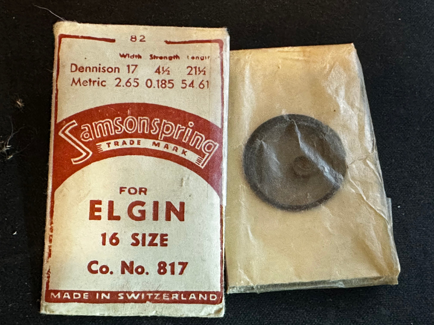 Samsonspring Mainspring No. 82 for Elgin 16s No. 817 - Steel