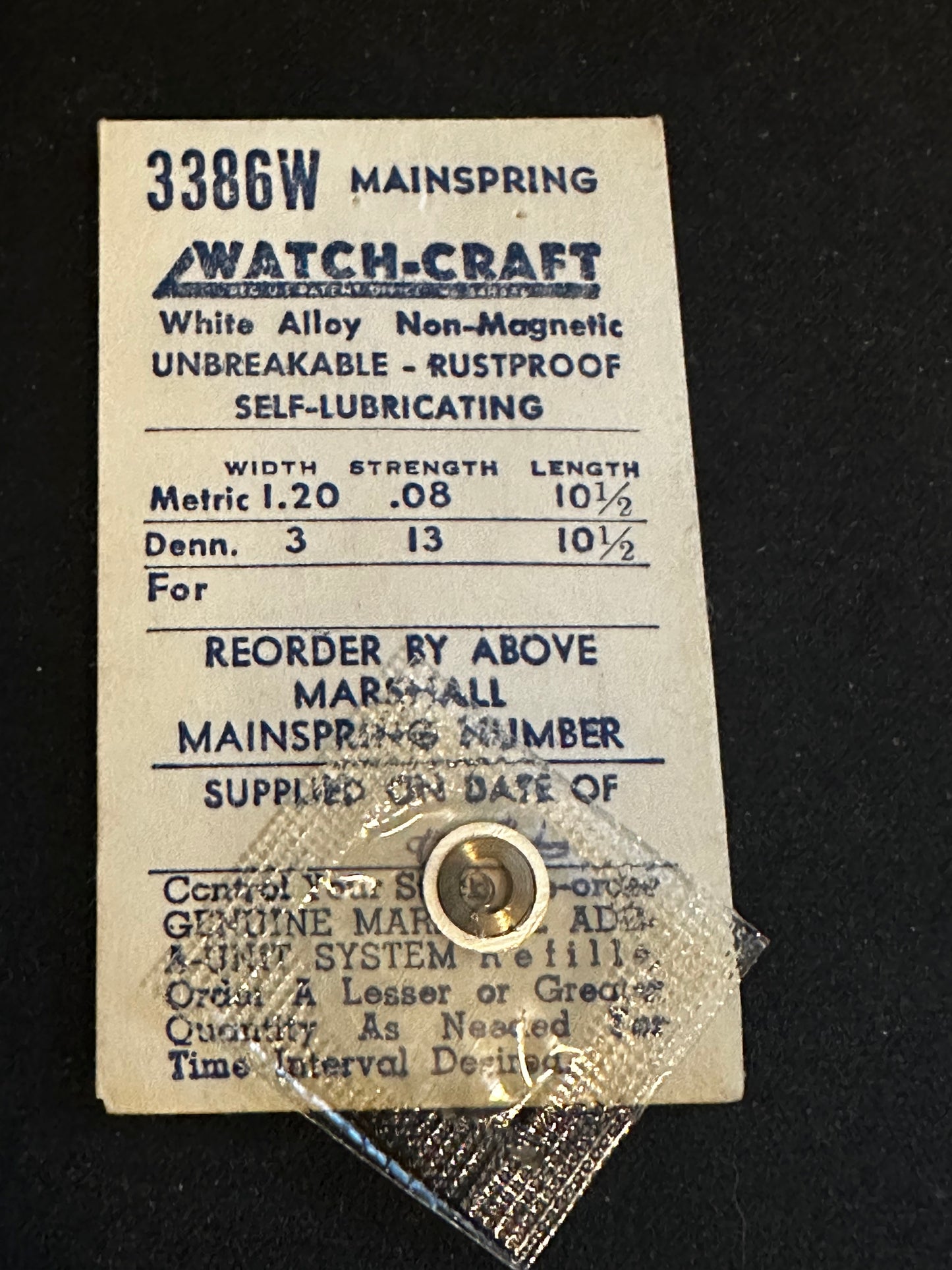 WATCH-CRAFT Mainspring 3386W for MST caliber 475 - Alloy