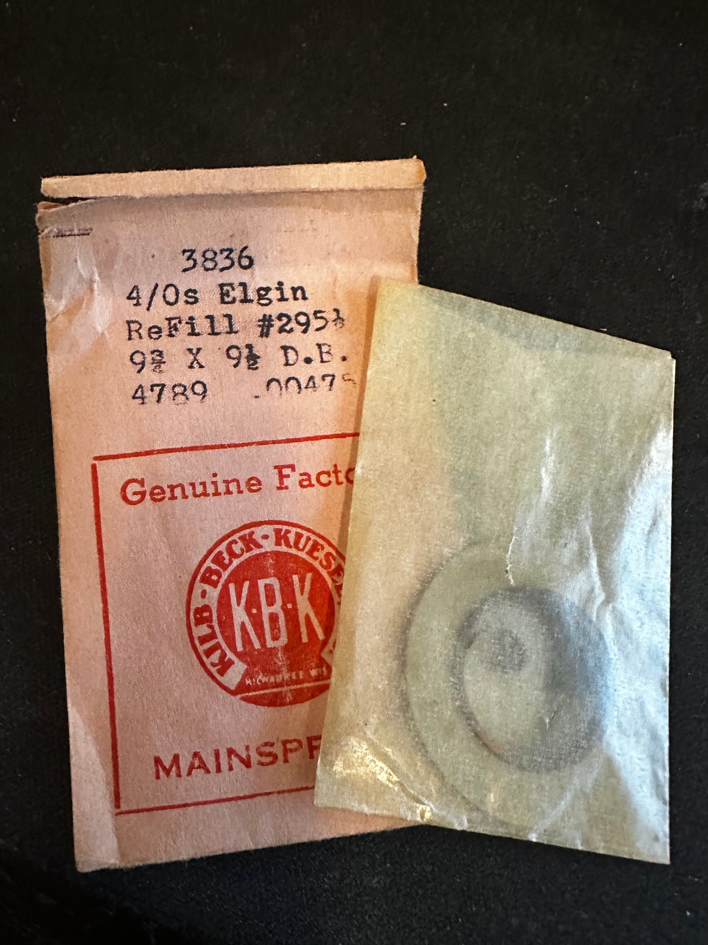 KBK Mainspring #3836 for Elgin 4/0s No. 4789 - Steel