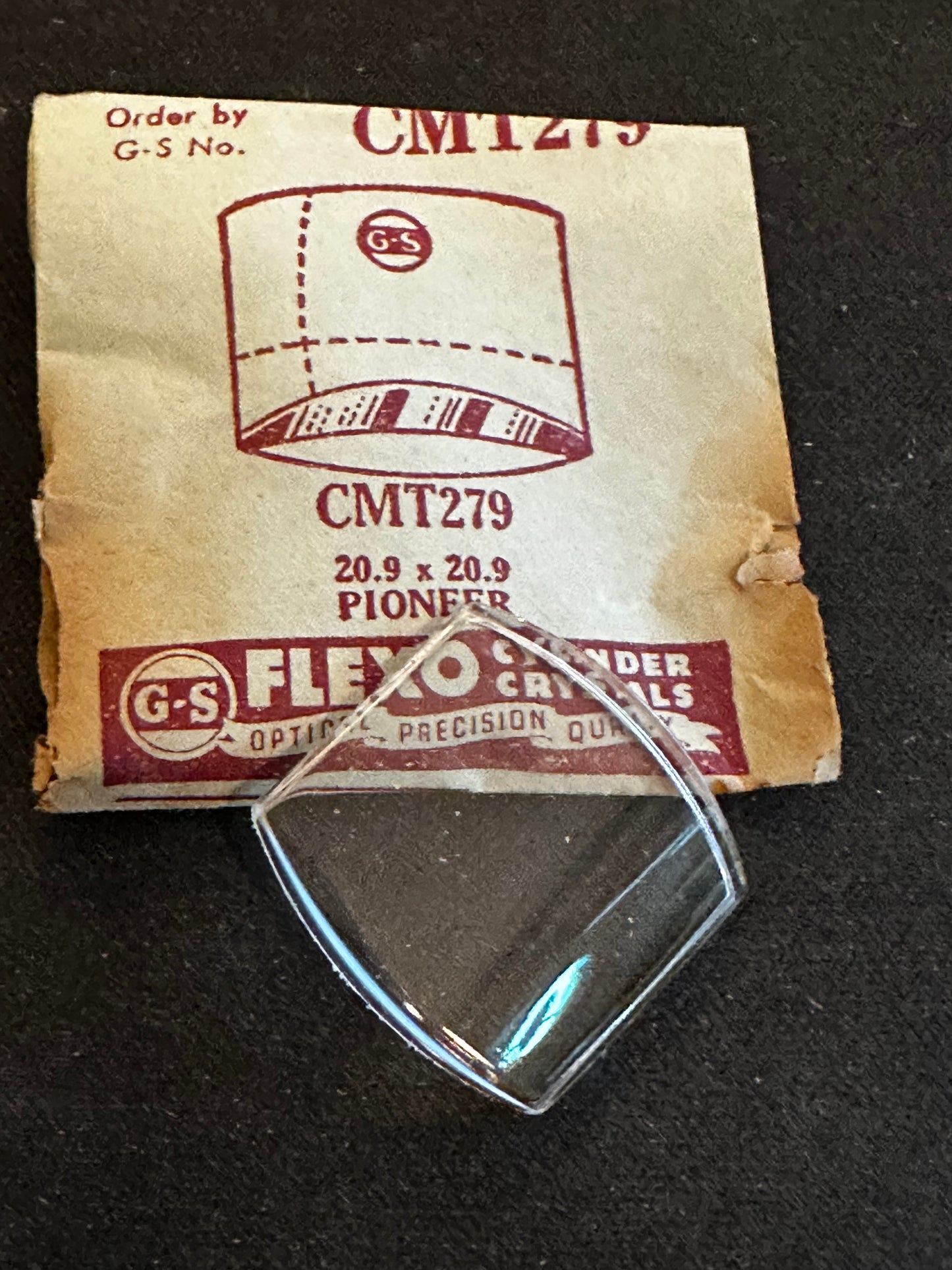 GS Fancy Crystal CMT279 for PIONEER watch cases - 20.9 x 20.9 mm - New