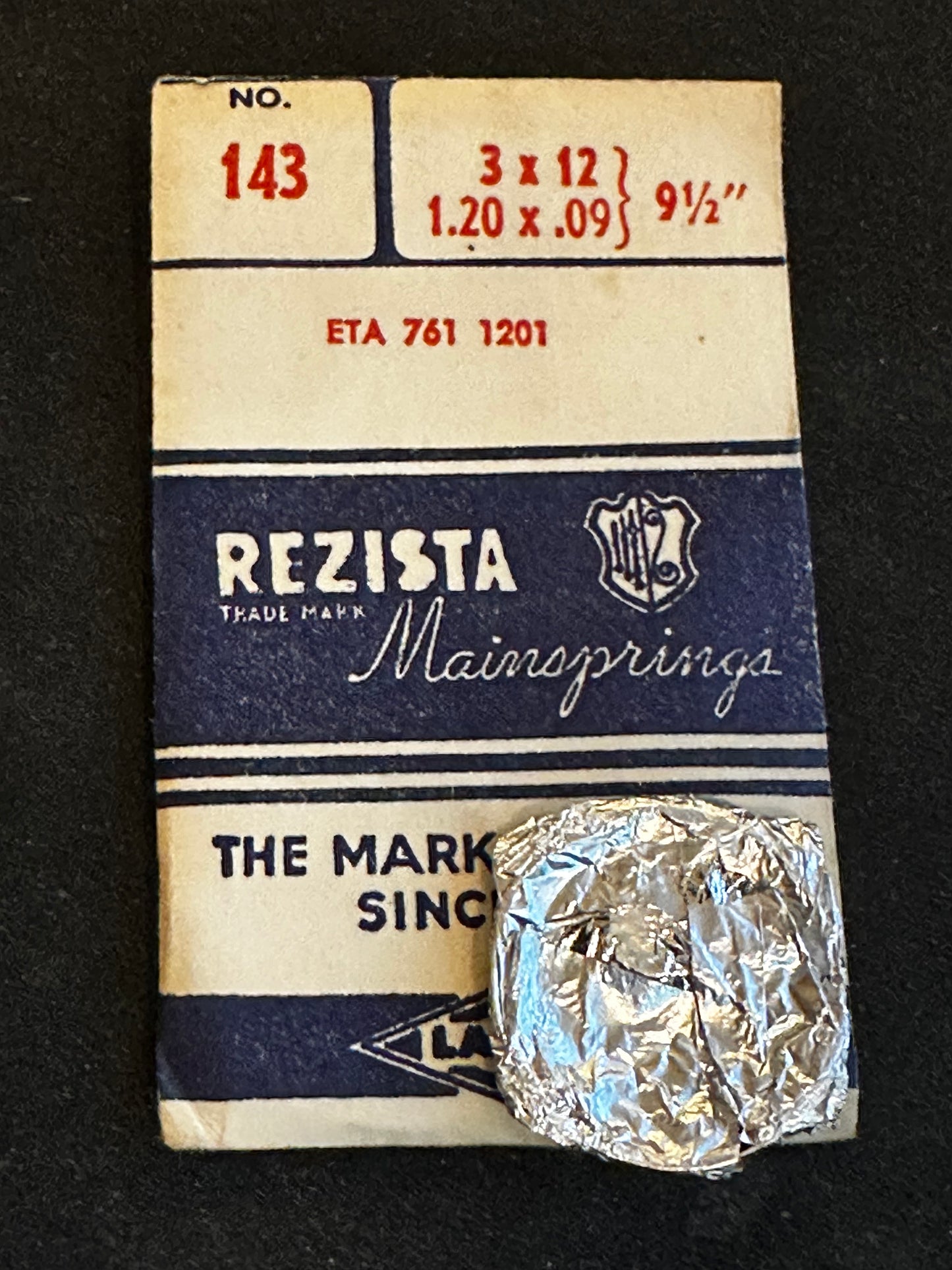 Rezista Mainspring #143 for ETA caliber 761, 1201 - Steel