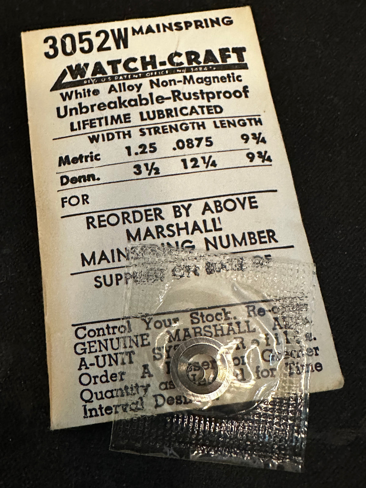 Marco Mainspring No. 3052W for Buren caliber 875 - Alloy