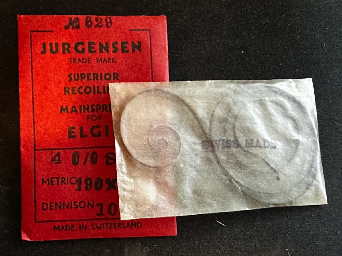 Jurgensen Mainspring #629 for Elgin 4/0s Factory No. 4789 - Steel