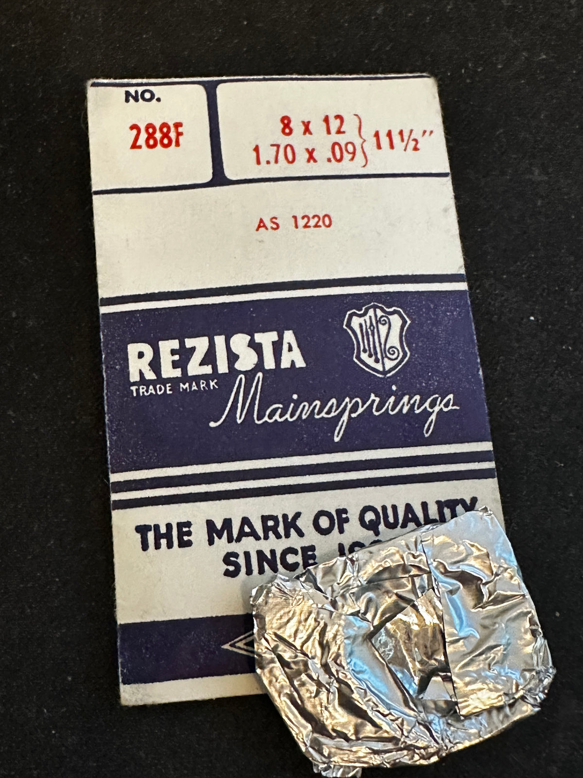 Rezista Mainspring #288F for AS 1220, 1221 - Steel