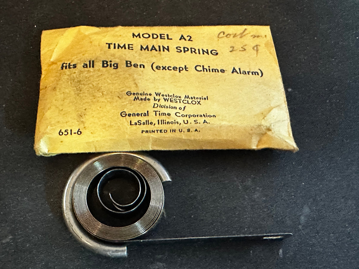 Westclox Factory TIME Mainspring for Big Ben Clock Model A2