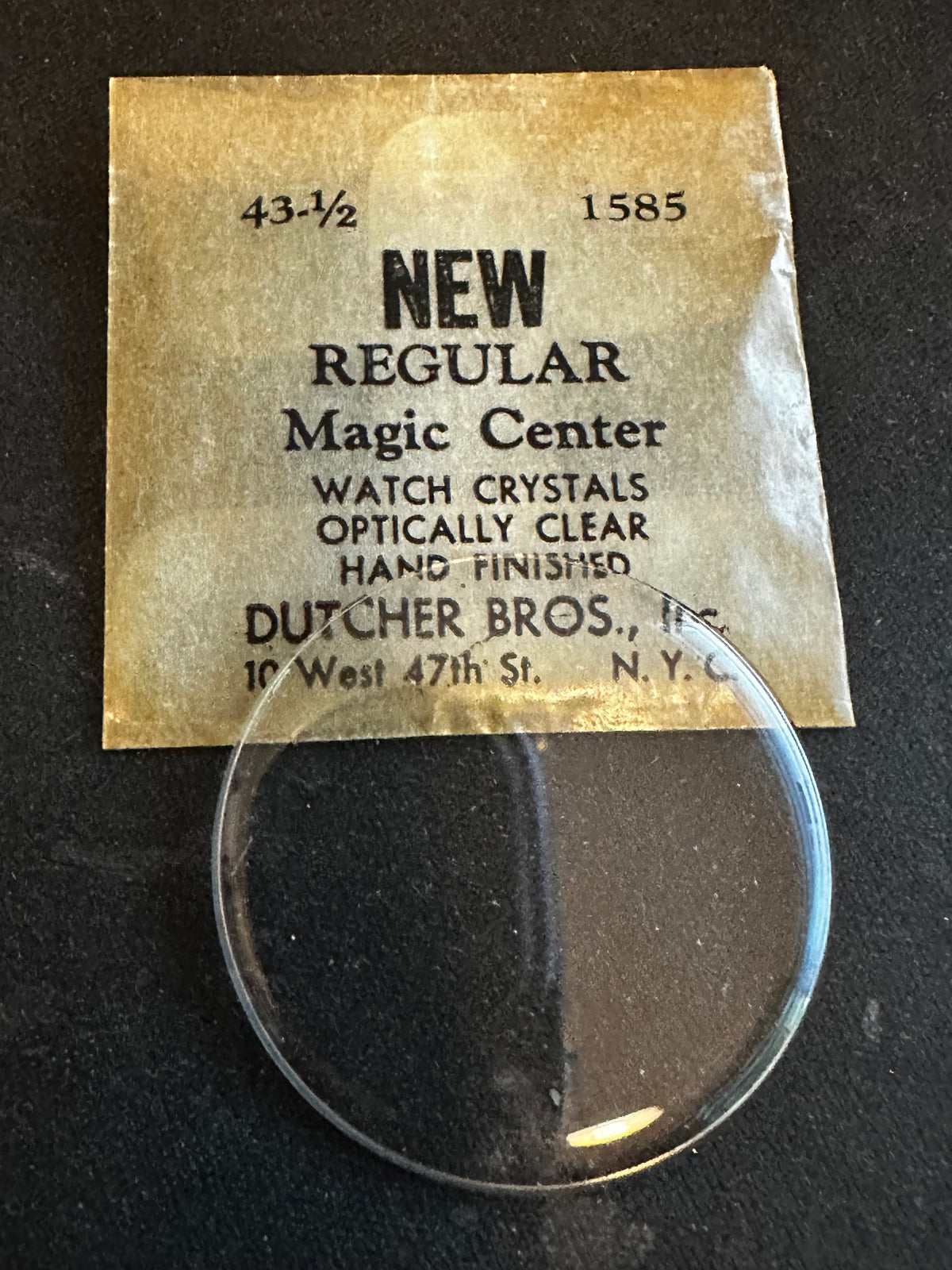 Dutcher Bros 43½ Pocket Watch Crystal 40.26mm (1.585") - New