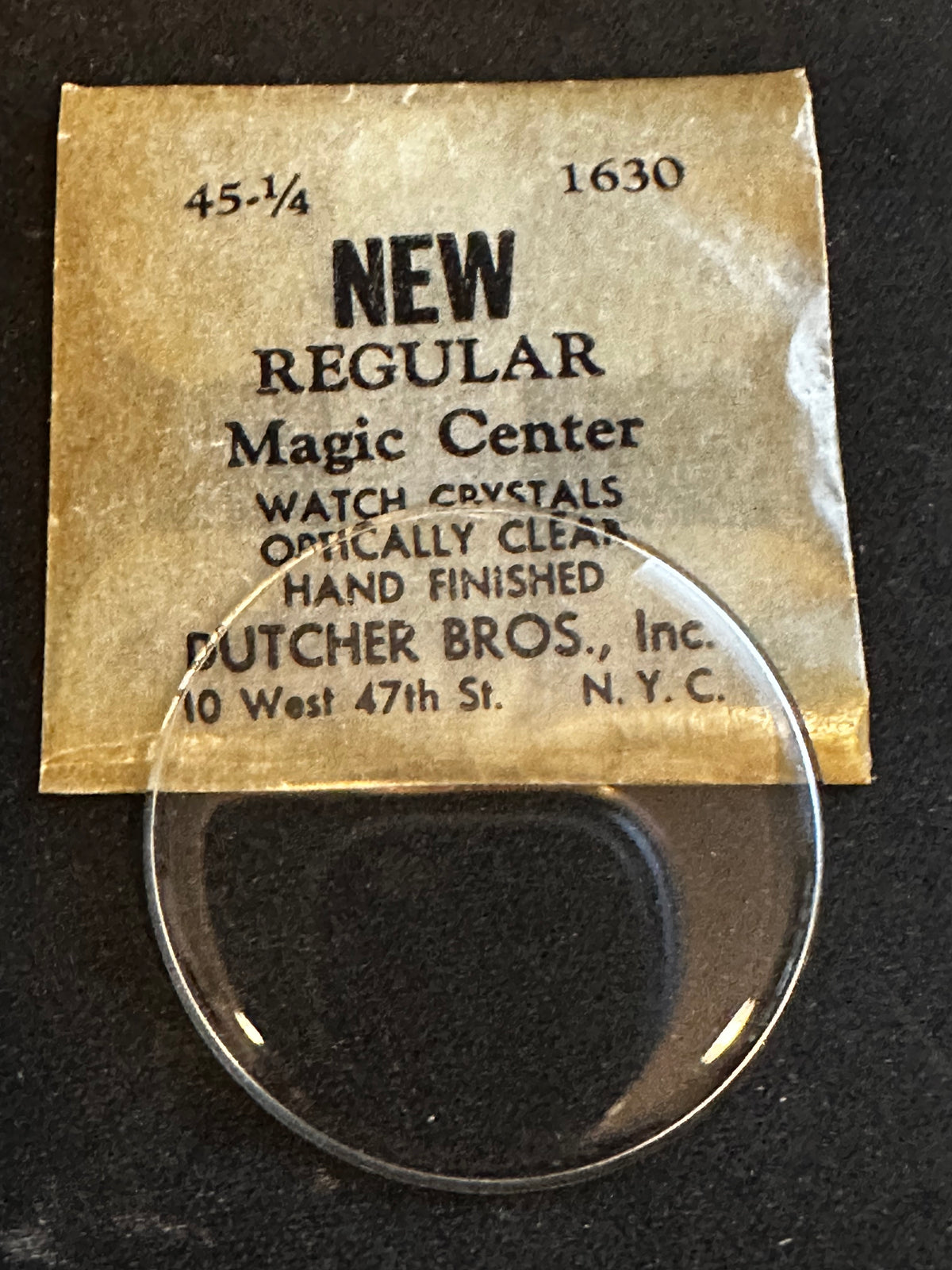 Dutcher Bros 45¼ Pocket Watch Crystal 42.40mm (1.630") - New
