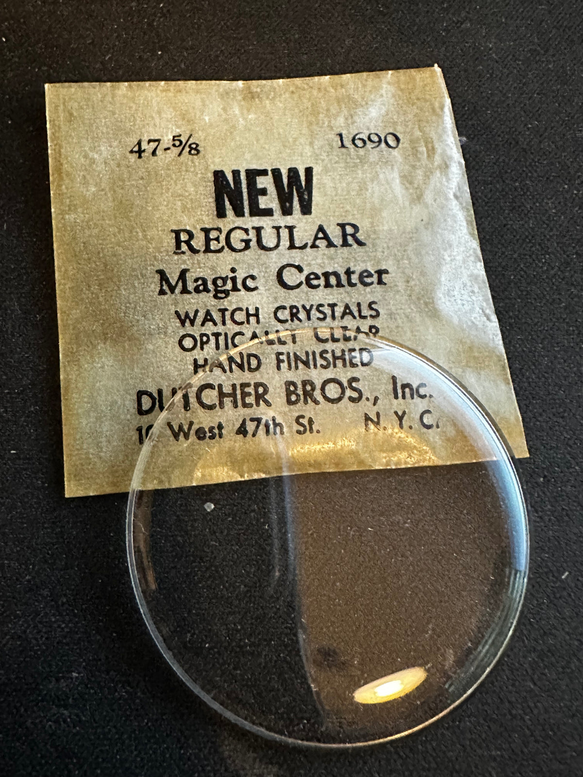 Dutcher Bros 47⅝ Pocket Watch Crystal 42.93mm (1.690") - New