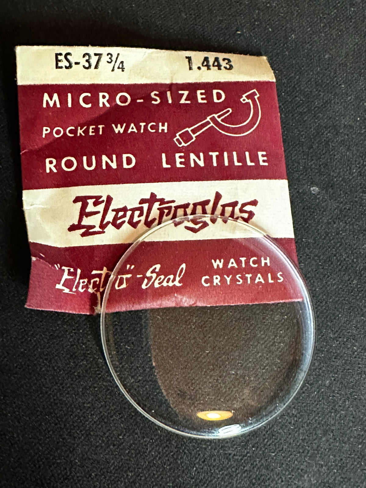 Electro-Seal ES-37¾ Pocket Watch Crystal 36.65mm (1.443“) - New