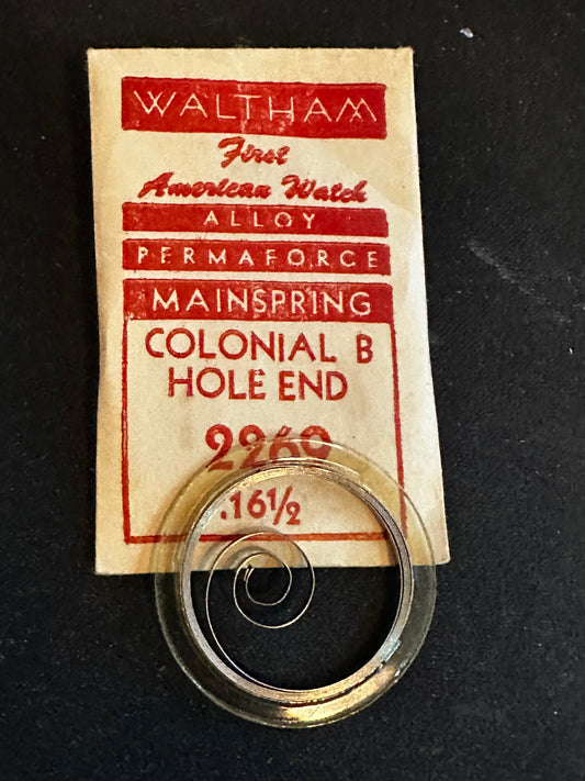 Waltham Factory Mainspring for 12s Colonial B Factory No. 2269 / 2237 - Alloy