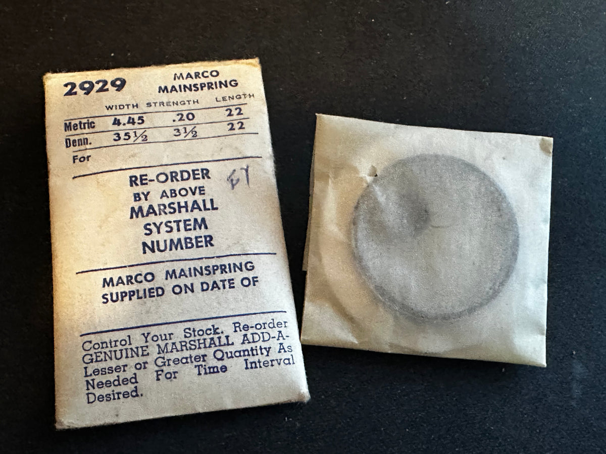 Marco Mainspring #2929 for Concord 38, AS 690, 1279 8-Day Movement - Steel