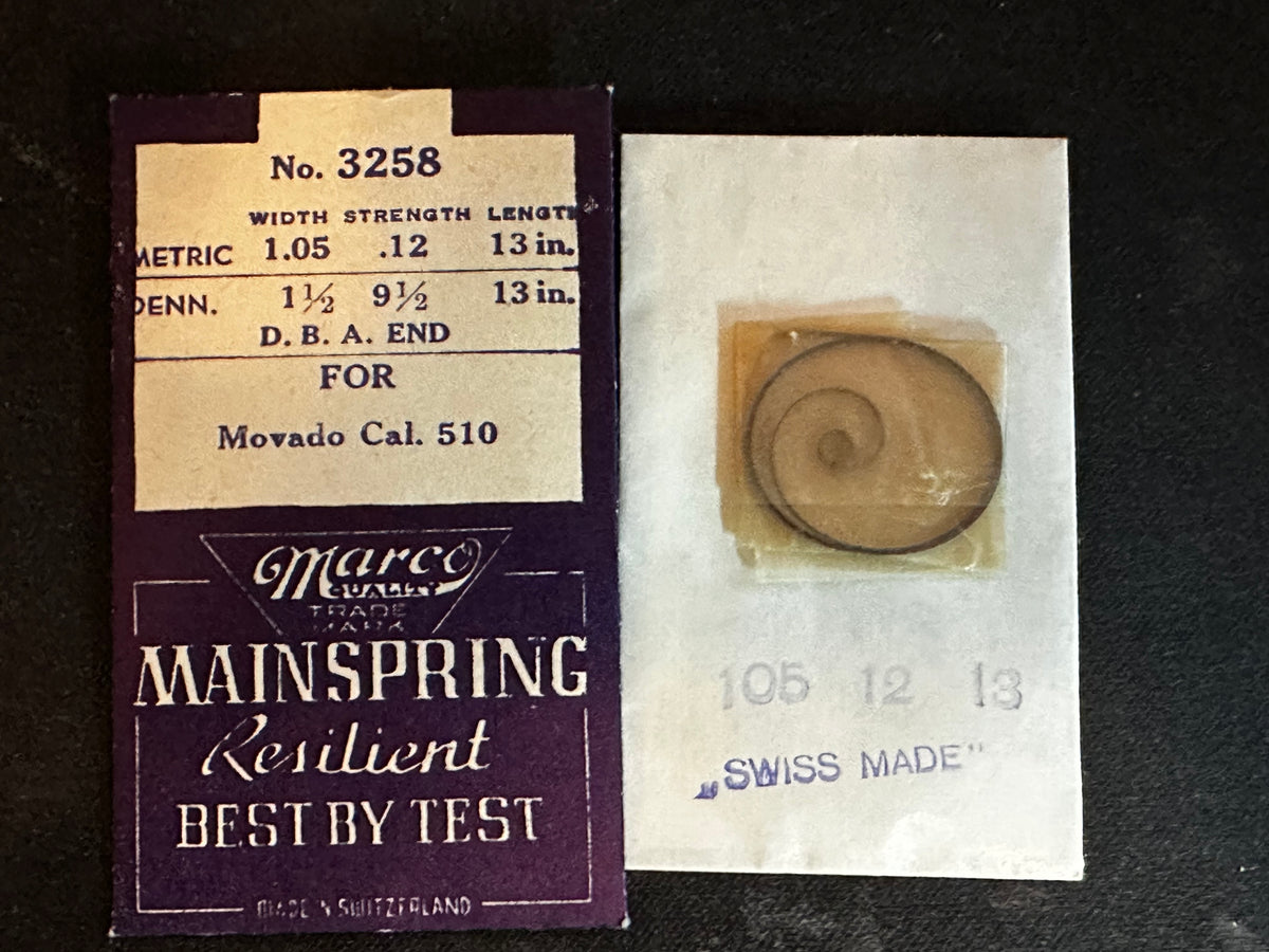 Marco Mainspring #3258 for Movado caliber 510 - Steel