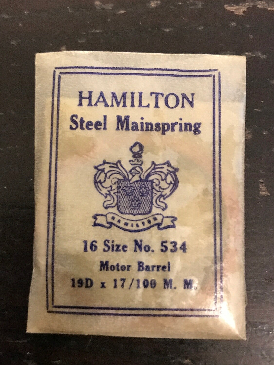 Hamilton 16s Motor Barrel Factory Mainspring #534 - Steel