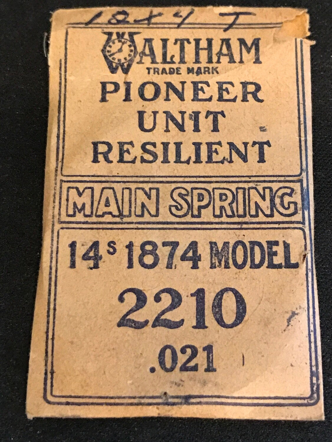 Waltham Factory Mainspring for 14s 1874 Model No. 2210 - Steel