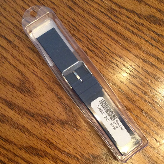 Alpine 20mm Blue Silicone Rubber Sport Watch Band