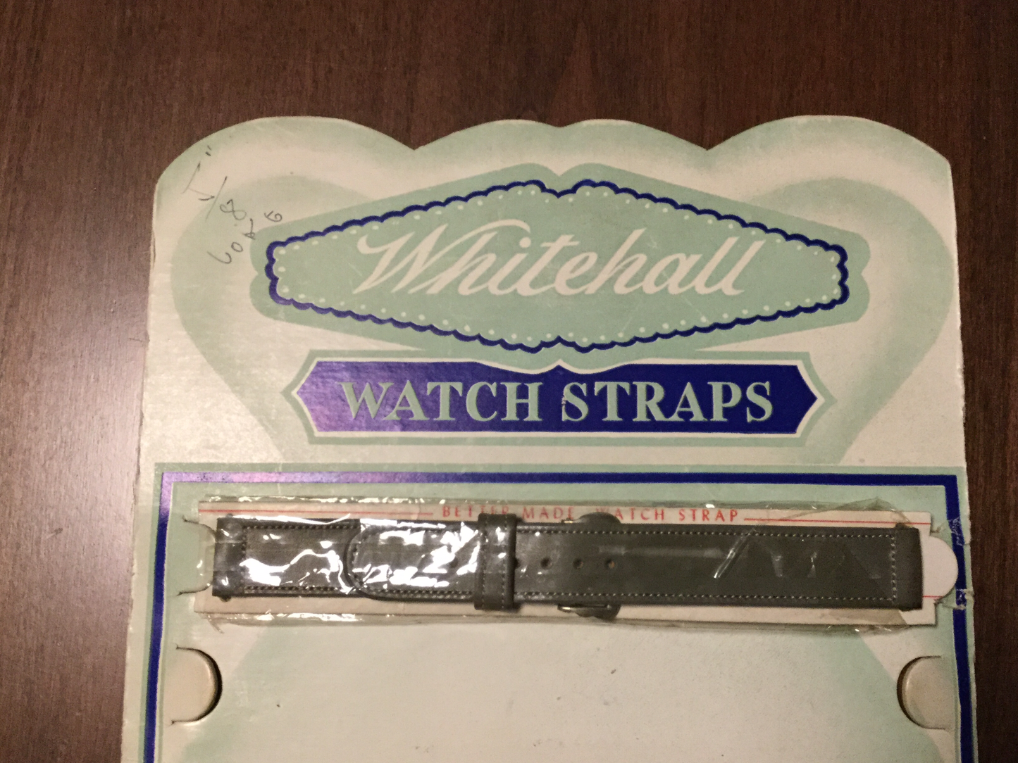 Binson Whiteall 1/2" Vintage Grey Leather Wrist Watch Strap from - NOS in Packaging
