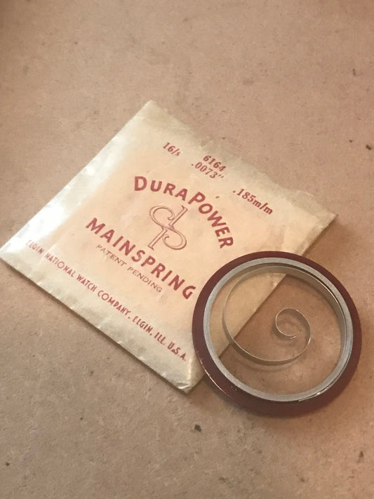 Elgin Factory DuraPower Mainspring for 16s No. 6164 - Alloy