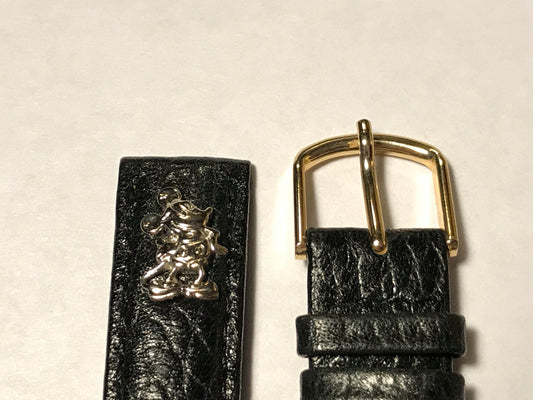 Lorus Mickey Mouse 14mm Black Leather Wrist Watch Strap - New