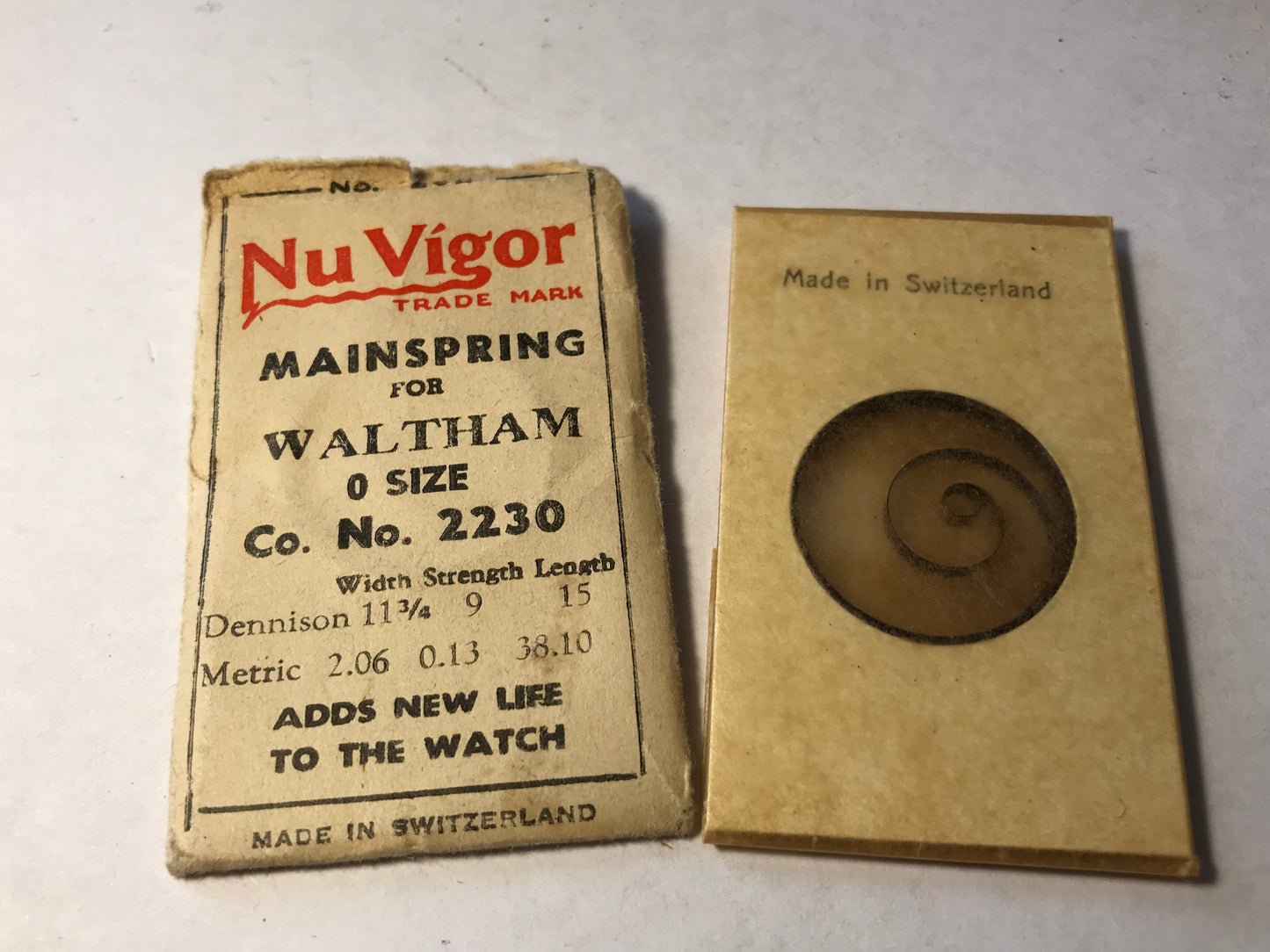 NuVigor Mainspring #202 for Waltham 0s & 3/0s Factory No. 2230 - Steel