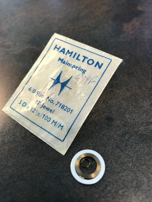 Hamilton Factory Mainspring for 6/0s 17j Hamilton No. 718201