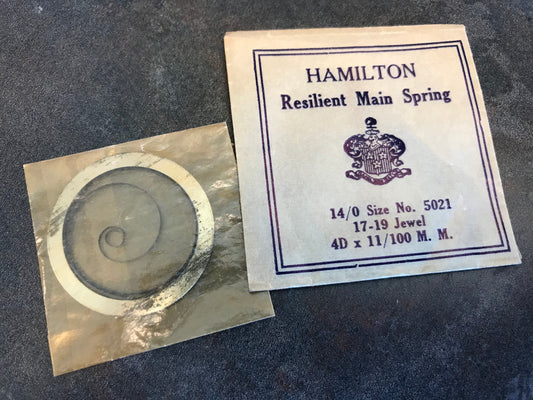 Hamilton Factory Mainspring for 14/0s Hamilton Factory No. 5021- Steel
