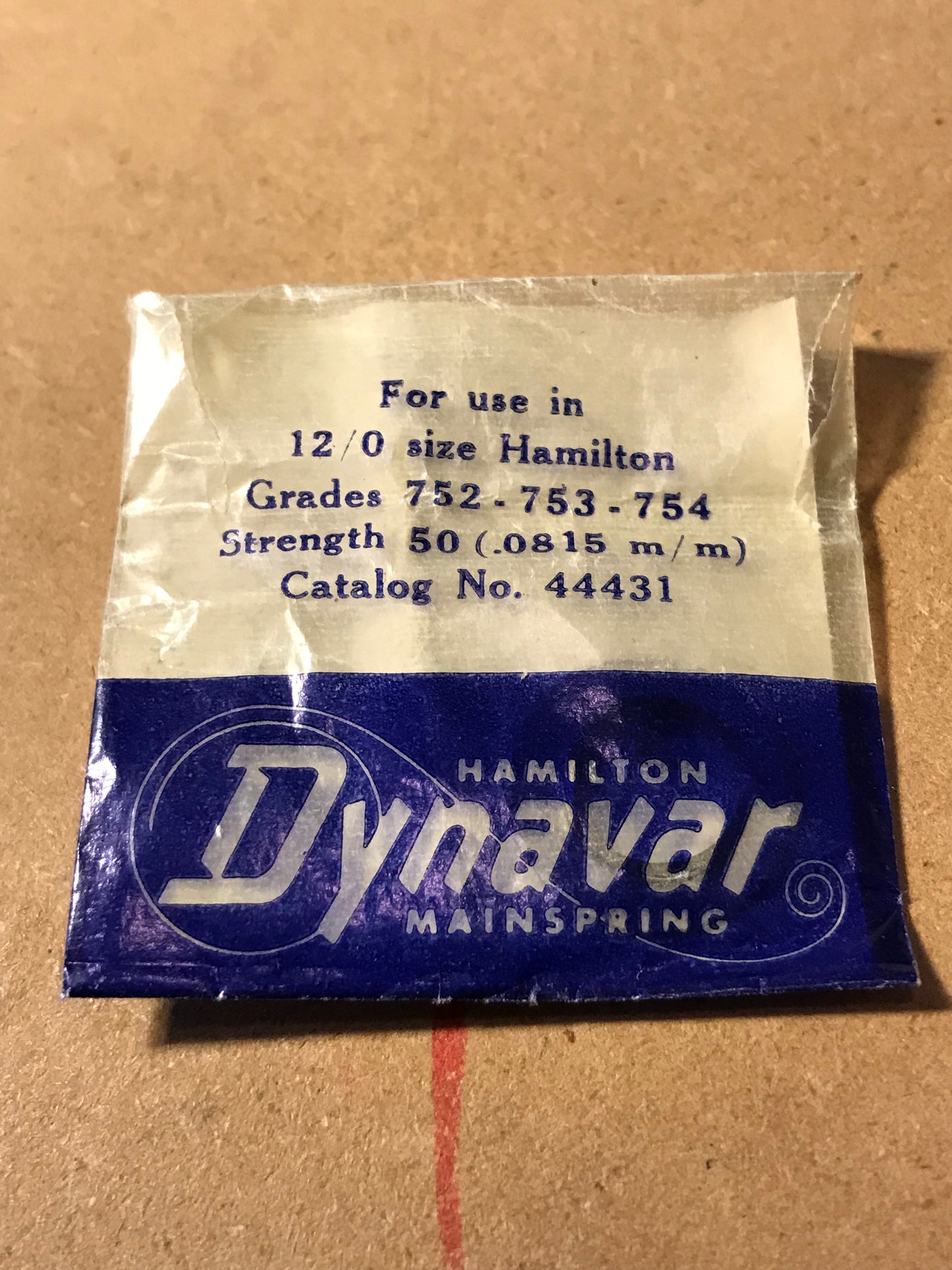 Hamilton Factory Dynavar Mainspring for 12/0s No. 44431 - Alloy