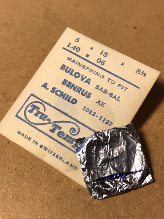 Tru-Temper Mainspring for Bulova caliber 5AB & 6AL + Benrus AE - Steel