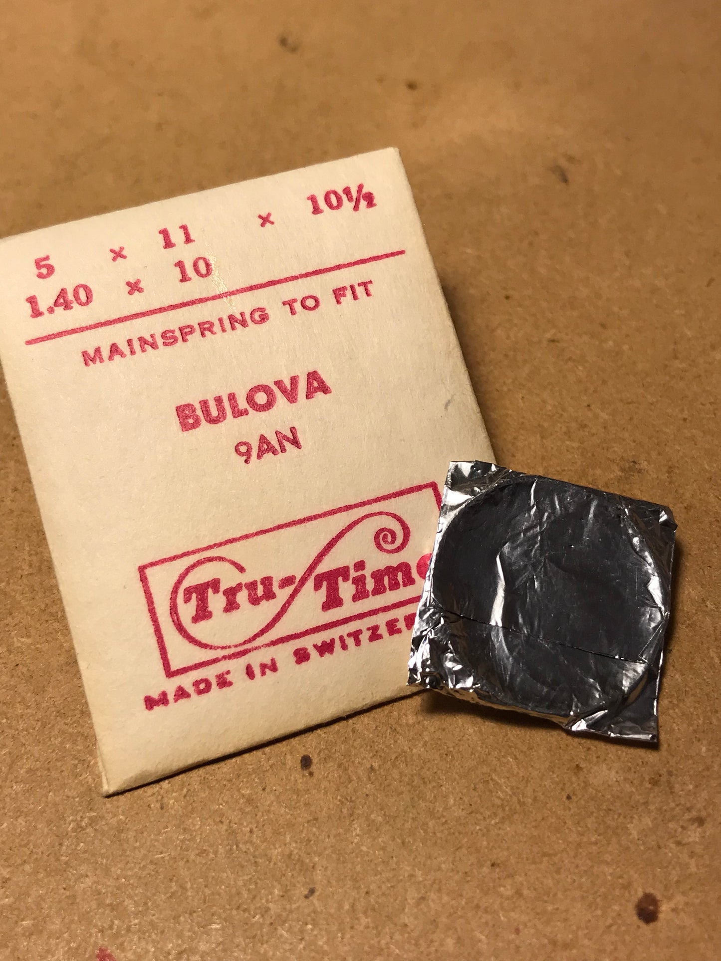 Tru-Time Mainspring for Bulova caliber 9AN, 10AS, 10AW - Steel