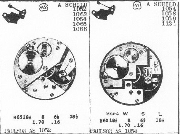 WATCH-CRAFT Mainspring 3871W for AS 1052 / 1054 including GP Shell - Alloy