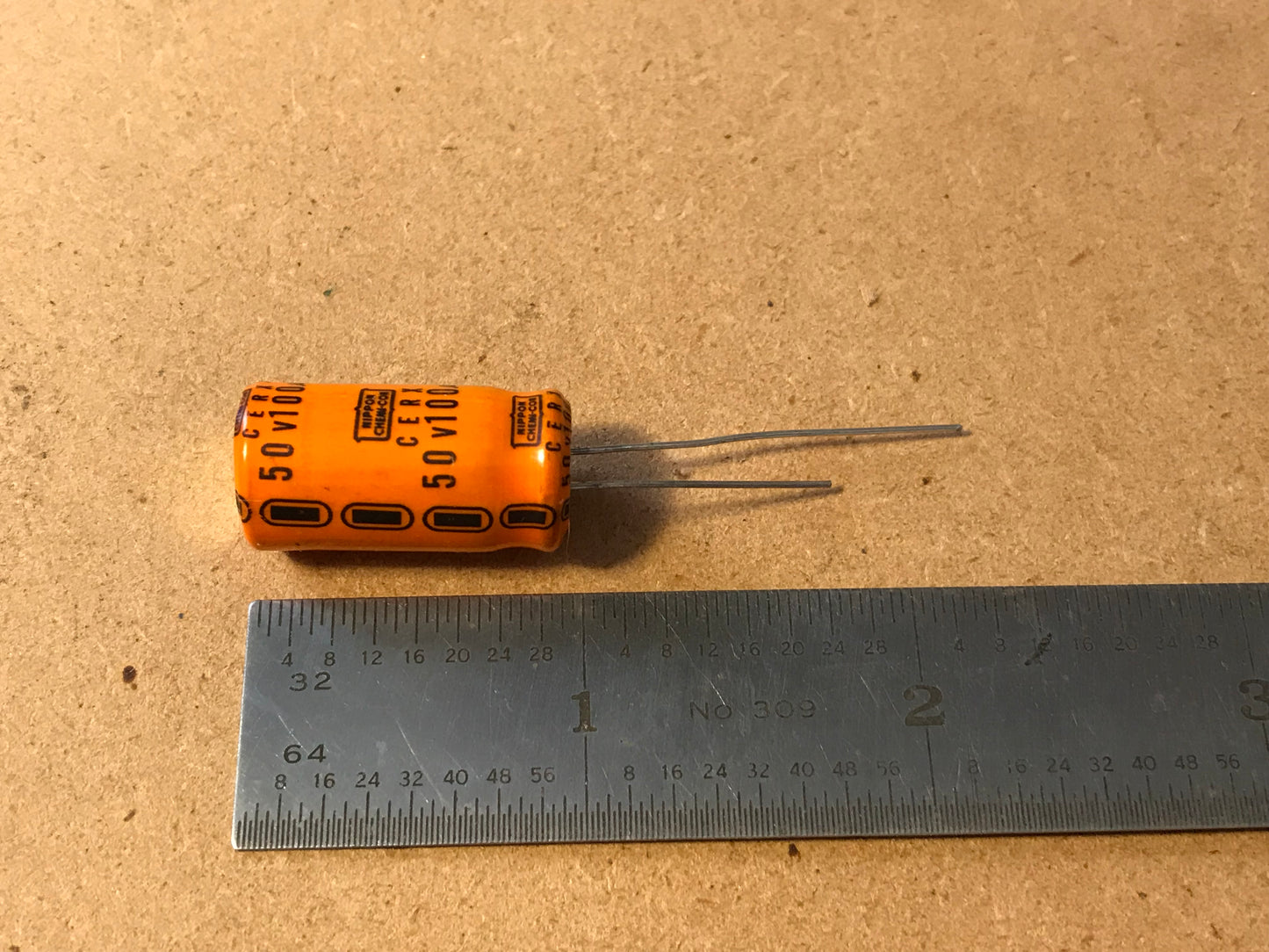 5 x 100uf 50v Nippon Radial Electrolytic Capacitors - New