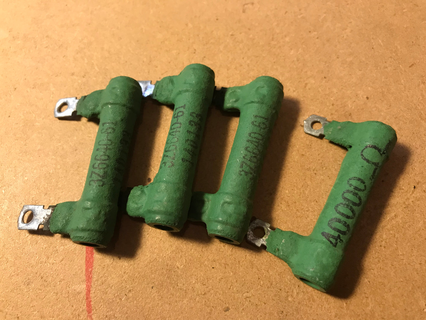 4 x 40000 ohm wirewound 10/12w resistor - NOS