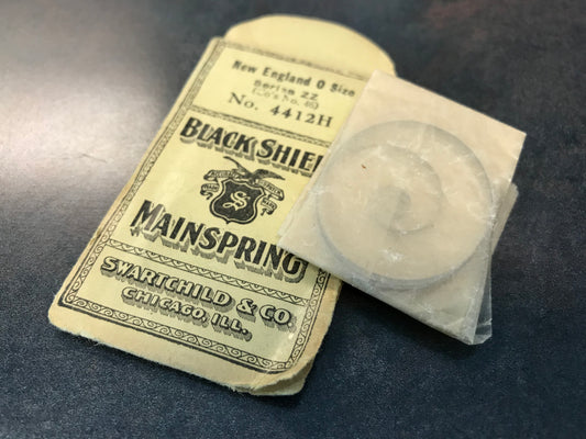 Swartchild Black Shield Mainspring for New England 0s #46 - Steel