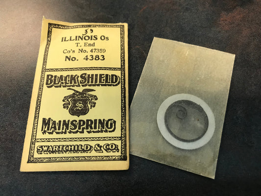 Swartchild Black Shield Mainspring for Illinois 0s #47359 - Steel