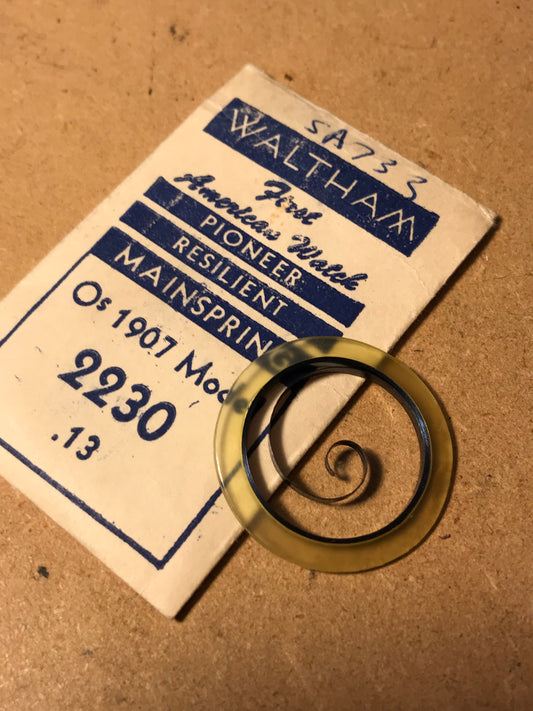Waltham Factory Mainspring for 0s & 3/0s 1907 Model No. 2230 - Steel