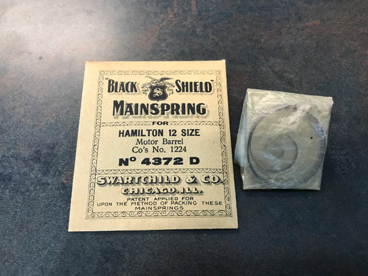 Swartchild Black Shield Mainspring for Hamilton 12s #1228 - Steel