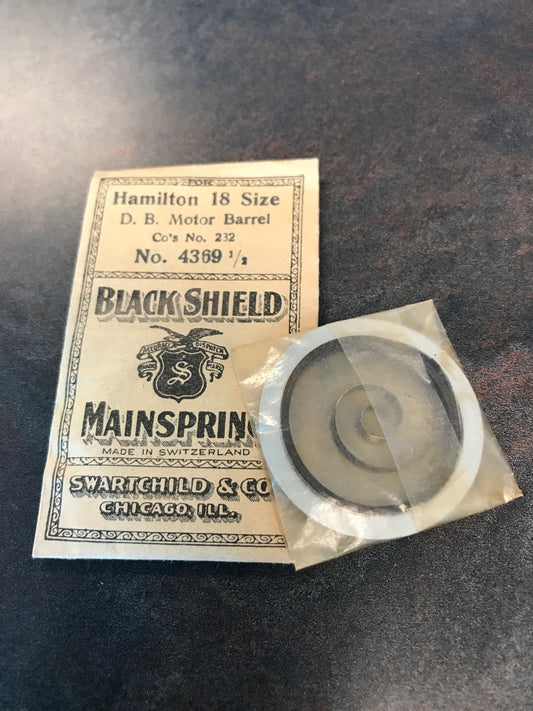 Swartchild Black Shield Mainspring for Hamilton 18s #232 - Steel