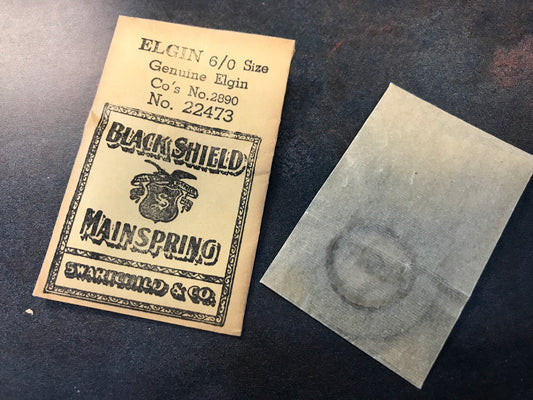 Swartchild Black Shield Mainspring for Elgin 6/0s #2890 - Steel