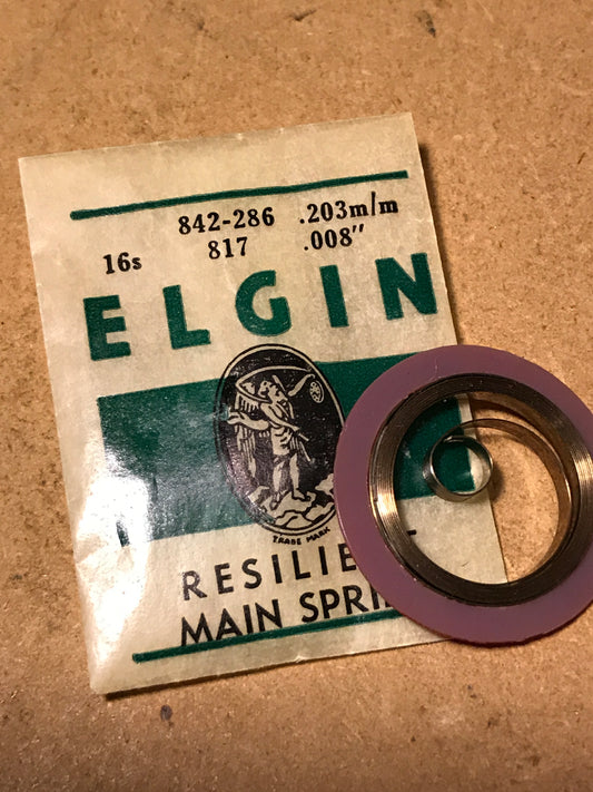 Elgin Factory Mainspring for 16s No. 817 - Steel