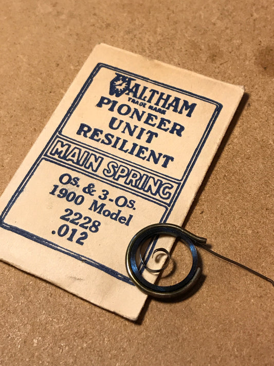 Waltham Factory Mainspring for 0s & 3/0s No. 2228 - Steel