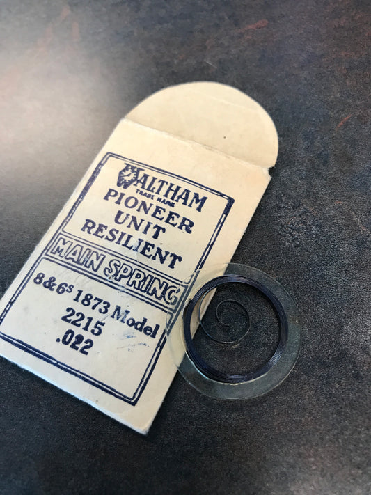 Waltham Factory Mainspring for 6s & 8s 1873 Model No. 2215 - Steel