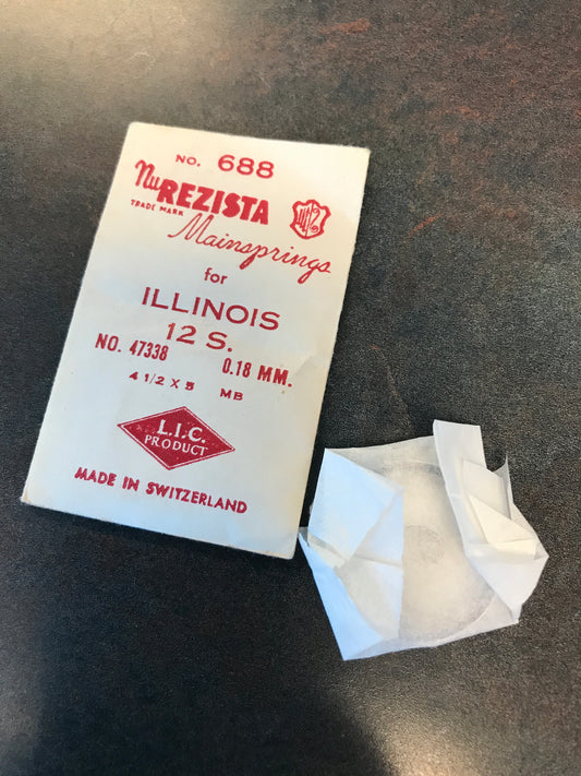 NuREZISTA Mainspring #688 for Illinois 12s Factory No. 47338 - Steel