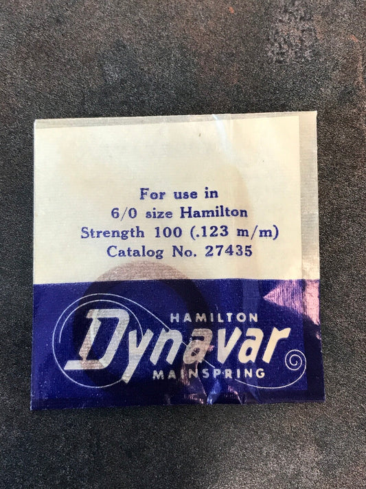 Hamilton Factory Dynavar Mainspring for 6/0 Hamilton No. 27435 - Alloy
