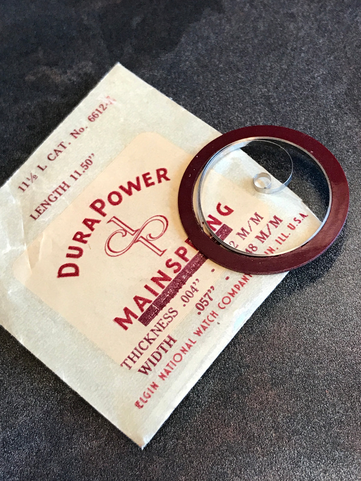 Elgin Mainspring No. 6612 for 11½ ligne Grade 643 - Alloy