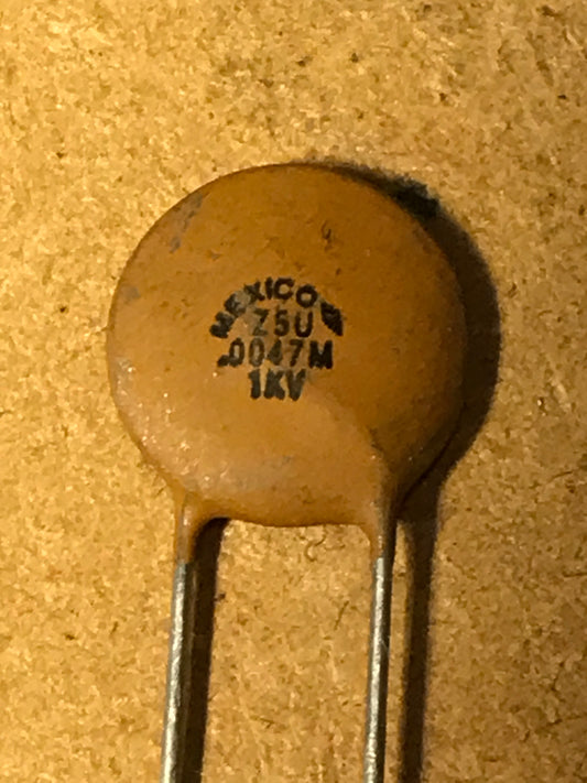 12 x .0047 uf 1KV Z5U ceramic disc capacitors - New