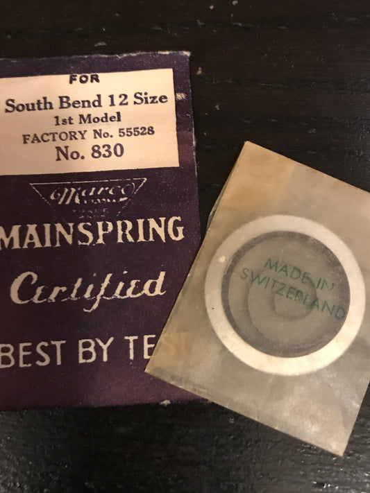 Marco Mainspring #830 for 12s South Bend No. 55528 - Steel