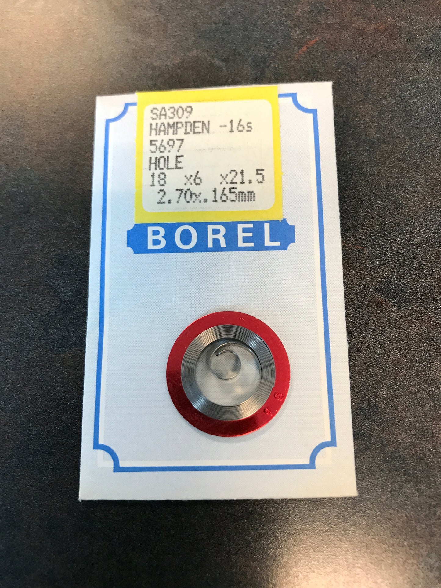 BOREL Mainspring SA309 for 16s Hampden #5697 - Alloy