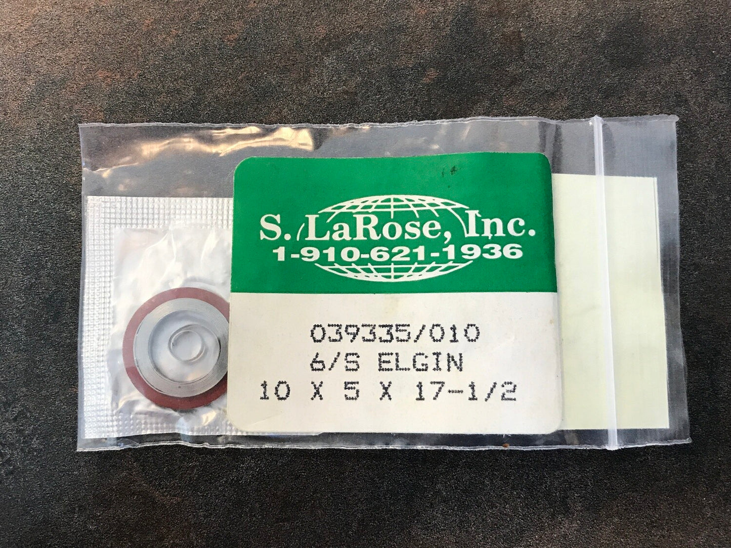 Elgin 6s Mainspring Factory No. 824 from S. LaRose - Alloy