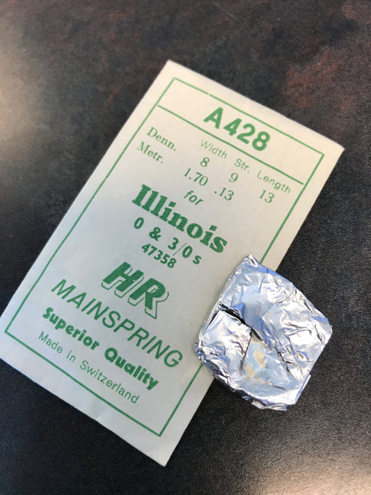 HR Mainspring A428 for Illinois 0s & 3/0S Movements #47358 - Steel